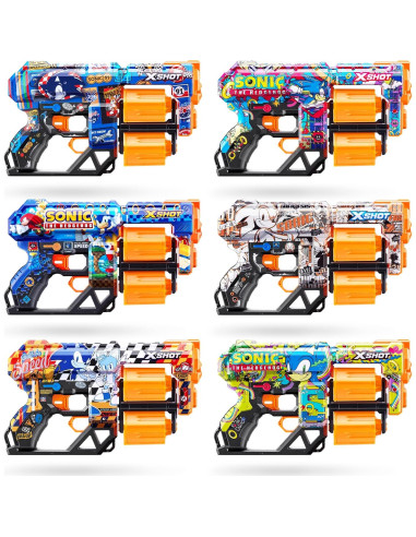 Blaster X-Shot Skins Dread Sonic Retro con 24 Dardos