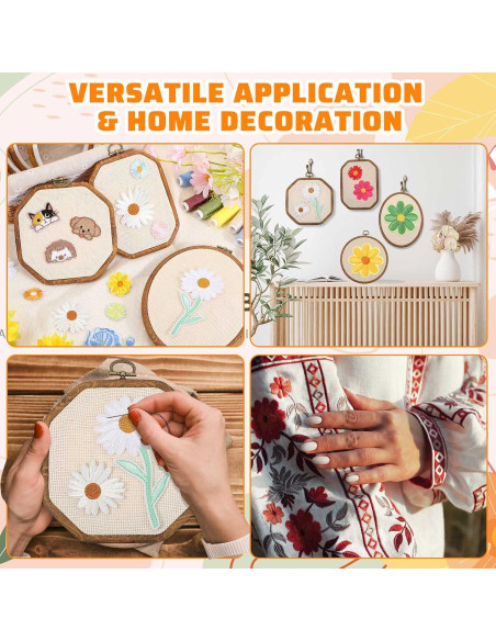 Qunclay 9 Piezas Aros de Bordado Decorativos Mixtos