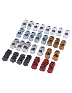 30 Mini Coches Multicolor LoveinDIY Escala Z 1:200