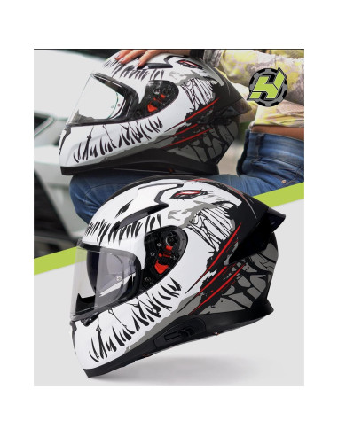 Casco HAX Impulse Blanco L con visor anti-vaho y DOT