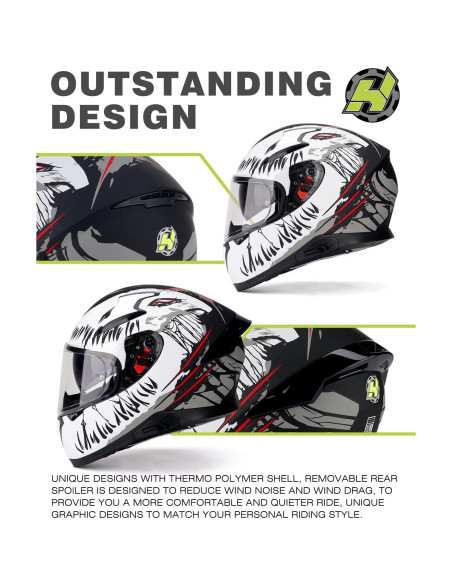 Casco HAX Impulse Blanco L con visor anti-vaho y DOT