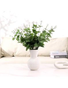 Jarrón de Cerámica Blanca YANWE1 17.78 cm Decoración 2