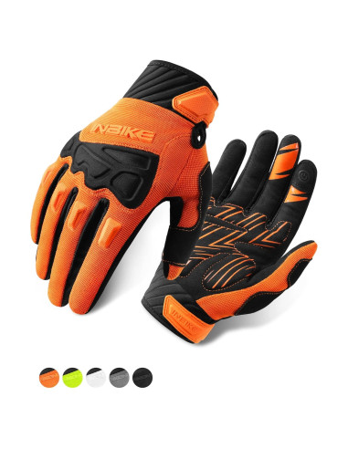 Guantes de Ciclismo INBIKE Naranja Medianos Transpirables