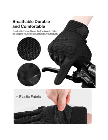 Guantes de Ciclismo INBIKE Negros con Protección y Acolchado