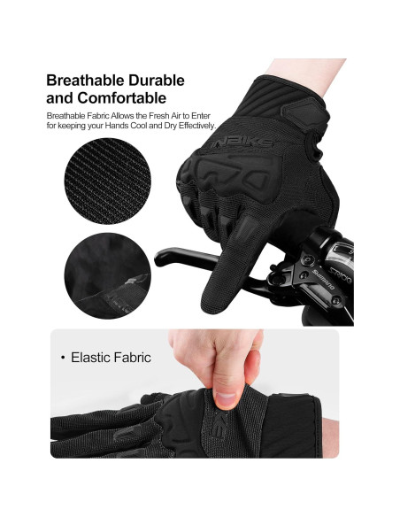 Guantes de Ciclismo INBIKE Medianos Negros Transpirables