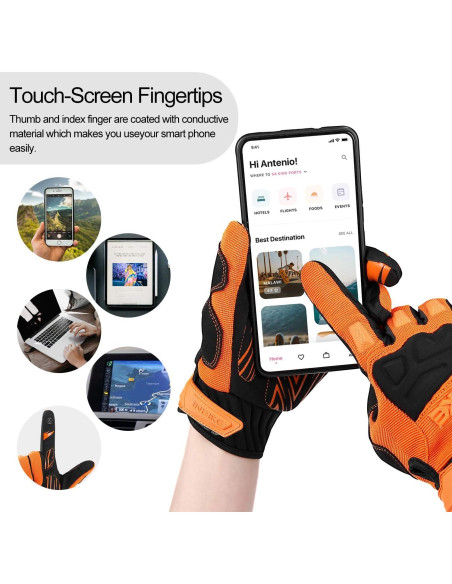 Guantes de Ciclismo INBIKE Naranja X-Large Transpirables