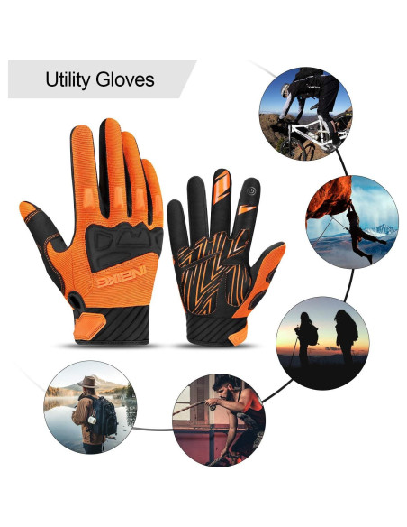 Guantes de Ciclismo INBIKE Naranja X-Large Transpirables