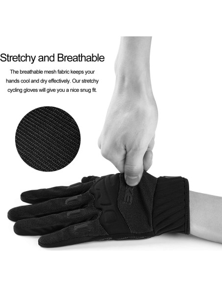 Guantes de Ciclismo INBIKE Medianos Negros Transpirables
