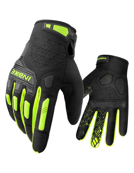 Guantes de Montaña INBIKE X-Large Verde Táctiles y Antichoque