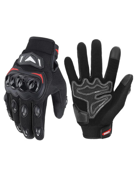 Guantes de Motocicleta KEMIMOTO Táctiles Medianos Negros