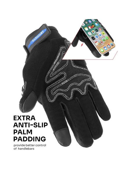 Guantes de Motocicleta KEMIMOTO XL Transpirables Azul