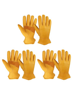 Guantes de trabajo OZERO de cuero para jardinería - 3 pares XL
