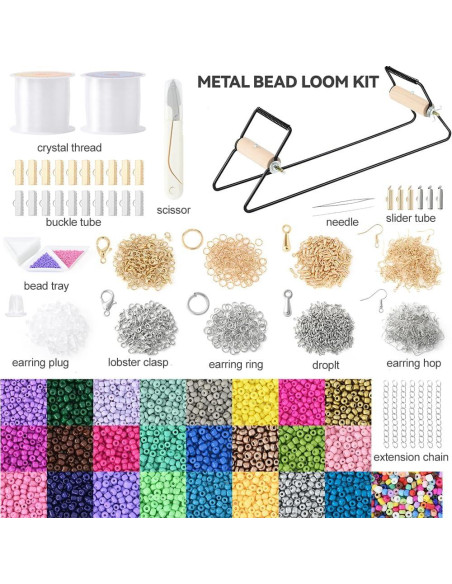 Kit de Telar de Cuentas NOTIONSLAND 10000 Piezas para Adultos Kit de Telar de Cuentas NOTIONSLAND 10000 Piezas para Adultos
