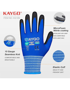 Guantes de Trabajo KAYGO KG18NB Nitrilo Transpirables 3 Pares 2