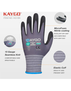 Guantes de Trabajo KAYGO KG18NB Nitrilo MicroFoam 12 Pares 2