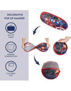 Cesto Plegable Idea Nuova Vengadores 21.5L Azul 2