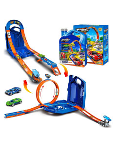 Juego de Pista de Carreras Zikhoobusik 2 en 1 con 2 Coches