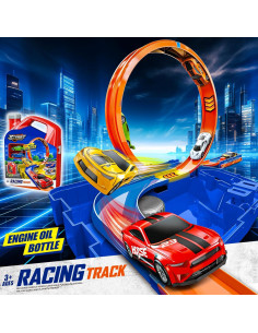 Juego de Pista de Carreras Zikhoobusik 2 en 1 con 2 Coches 2