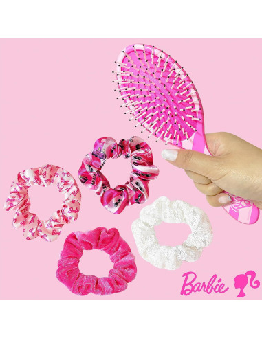 Conjunto de Accesorios para el Cabello Barbie 5 Pcs - Cepillo y Scrunchies