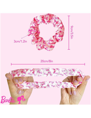 Conjunto de Accesorios para el Cabello Barbie 5 Pcs - Cepillo y Scrunchies