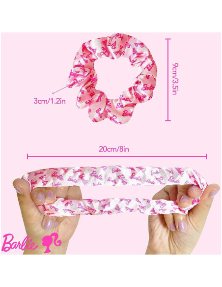 Conjunto de Accesorios para el Cabello Barbie 5 Pcs - Cepillo y Scrunchies