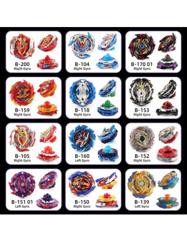 Conjunto Bey Battle Top Daoyehsy 12 Tops 3 Lanzadores