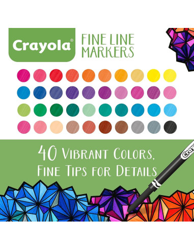 Marcadores de Punta Fina Crayola 40 Unidades para Colorear
