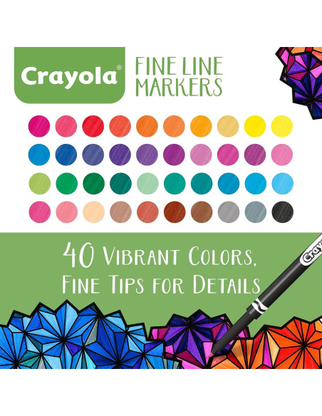 Marcadores de Punta Fina Crayola 40 Unidades para Colorear Marcadores de Punta Fina Crayola 40 Unidades para Colorear