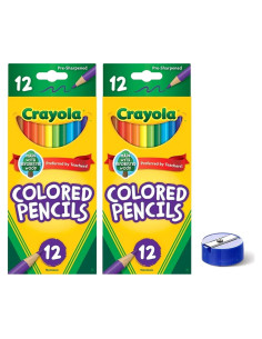 Lápices de Colores Genérico 12 Piezas Multicolor + Sacapuntas