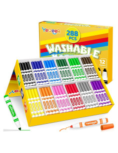 Marcadores Lavables YEGEER 288 Piezas 12 Colores Multicolor