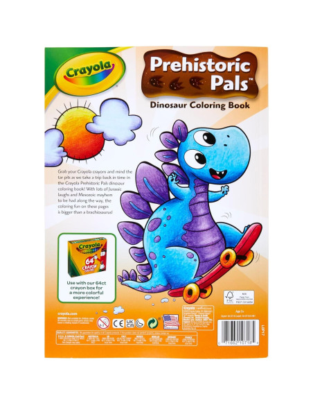 Libro para Colorear Crayola Dinosaurios 96 Páginas Niños