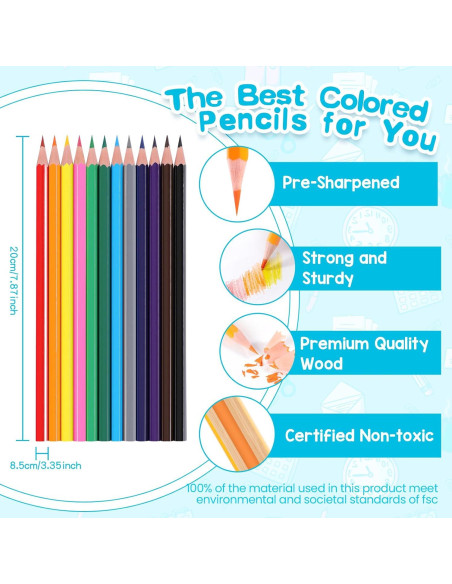 Paquete de 480 Lápices de Colores Toidgy para Niños y Adultos