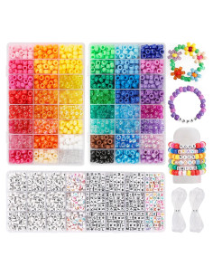 Kit de Cuentas de Pony QUEFE 3960pcs para Pulseras y Joyas