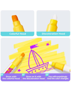 Marcadores de Resaltador JoyCat 10 Piezas Doble Punta Multicolor 2