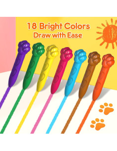 Crayones Jumbo Mocoosy 18 Colores Lavables para Niños 2