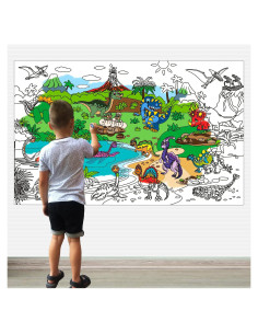 Póster Gigante para Colorear ALEX Art - Dinosaurios 97.79x67.74cm