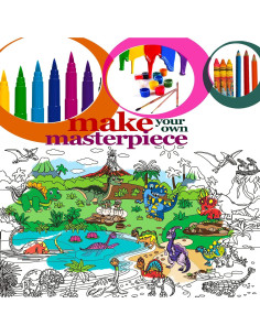 Póster Gigante para Colorear ALEX Art - Dinosaurios 97.79x67.74cm 2