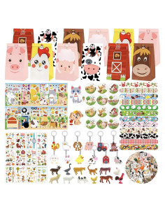 144 Piezas Suministros Fiesta Animales Granja Koeilay