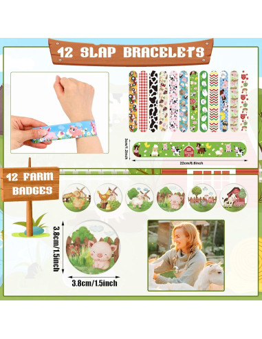 144 Piezas Suministros Fiesta Animales Granja Koeilay