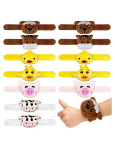 12 Pulseras de Golpe de Animales de Granja XIPEGPA 20 cm