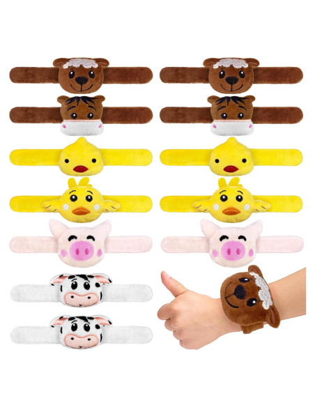 12 Pulseras de Golpe de Animales de Granja XIPEGPA 20 cm