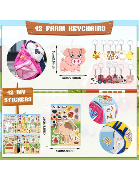 144 Piezas Suministros Fiesta Animales Granja Koeilay