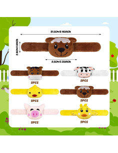 12 Pulseras de Golpe de Animales de Granja XIPEGPA 20 cm 2