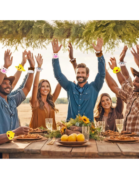 12 Pulseras de Golpe de Animales de Granja XIPEGPA 20 cm