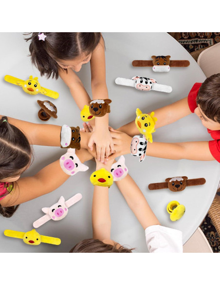 12 Pulseras de Golpe de Animales de Granja XIPEGPA 20 cm