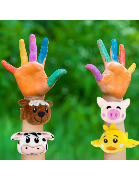 12 Pulseras de Golpe de Animales de Granja XIPEGPA 20 cm