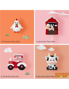 Decoraciones para Pasteles de Granja Zafena 6 Piezas Rojo 2