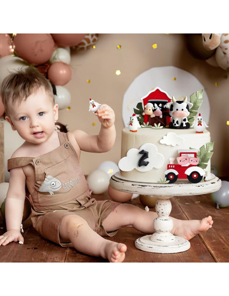 Decoraciones para Pasteles de Granja Zafena 6 Piezas Rojo