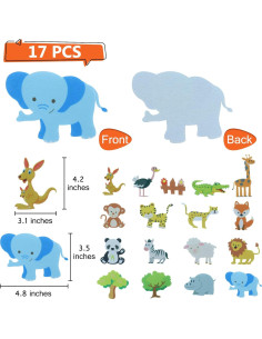 Conjunto de 17 Figuras de Animales en Fieltro BXI 2