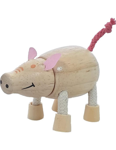 Juguetes de Animales de Granja TEKOR - Madera Natural 4 Piezas